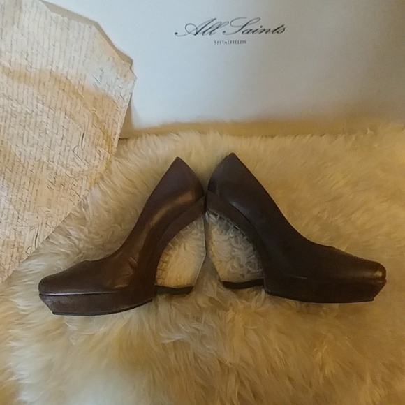 All Saints Ovid Heels size 37 in Mocha - Picture 2 of 8